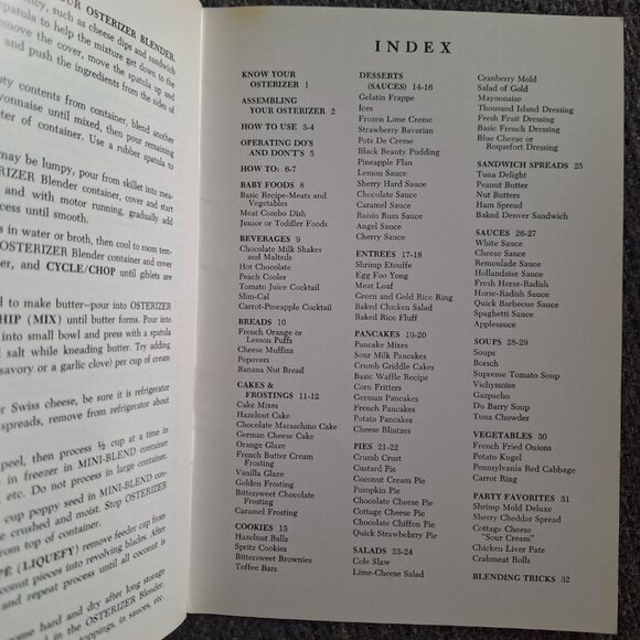 Osterizer Blender Spin Cook Book 8 10 Speeds Tips Recipes Care Cleaning Manual - Picture 6 of 8